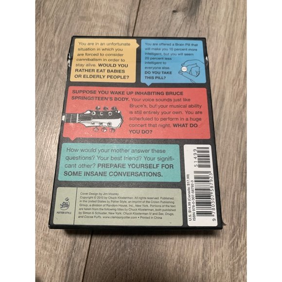 Chuck Klosterman HYPERtheticals 50 Questions for Insane Conversations Card Game - Picture 2 of 6